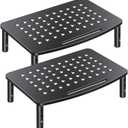 Zimilar 2 Pack Monitor Stands, 3 Height Adjustable Riser for Laptop, Printer, iMac, PC, Premium Metal Stand for 2 Monitors Black