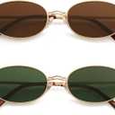 Appassal Retro Oval Sunglasses for Women Men Trendy Designer 90s Vintage Y2k Sunnies AP3662