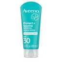 Aveeno Protect + Soothe Mineral Sunscreen Lotion with Broad Spectrum SPF 30, Quick Drying and Water-Resistant UVA/UVB Protection for Sensitive Skin, Fragrance-Free, 3.0 fl. oz