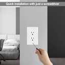 Metal Wall Plate for Electrical Outlets, Decorative Off White Switch Plates Outlet Cover, Light Switch Cover Plate, 1-Gang Wall Plates (Duplex Outlet, 6 Pack)