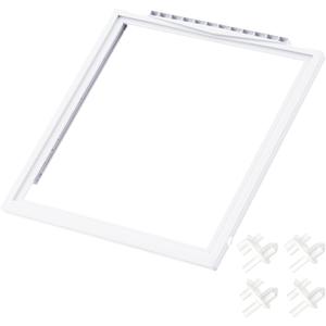 UPGRADED 241969501 Refrigerator Shelf Frame Compatible with Frigidaire Shelf Replacement Parts Crisper Drawer Pan Cover with 241993101 & 241993001 Crisper Cover Support LFSS2612TF0, FFSS2615TS0 Shelf (241969501 frigidaire shelf frame with 241993101 & 241993001)