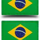 2 Pieces Brazil Flag Tactical Patch | Clear Knitting Embroidered Color | Military Hook and Loop Brazilian Emblem for Caps, Backpack,Vest,Uniform,Clothes, Helmet, Dog Harness