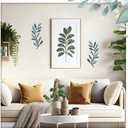 Zhengmy 2 Pieces Metal Tree Leaf Wall Decor Vine Olive Branch Leaf Wall Art Living Room, Hallway Wall Decor Outdoor Decoration(Vintage Blue)