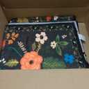 Rugcomf Bedroom Rug 3x5 Rug Washable Area Rug Non Slip Low Pile Boho Floral Small Carpet for Bedroom, Bedside, Kitchen, Entryway, Kids Room, Office, College Dorm Essentials for Girls(Black)