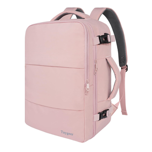 Taygeer Travel Backpack for Women, Carry On Backpack with USB Charging Port & Shoe Pouch, TSA 15.6inch Laptop Mochila Flight Approved, Nurse Bag Casual Daypack for Weekender Business Hiking, Pink