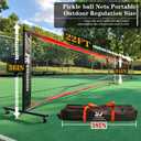 Hoverphenix Portable Pickleball Net for Driveway, 22FT Regularion Size Pickle Ball Net Set for Indoor and Outdoor Use, Weather Resistant Metal Frame