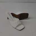 Shoe Land Melrose Women's High Heels Stiletto Heeled Slides, Square Open Toe One Band Slip-On Heeled Mules  Dressy Clear Heeled Sandals for Prom Party Wedding and Vacation (9, White)