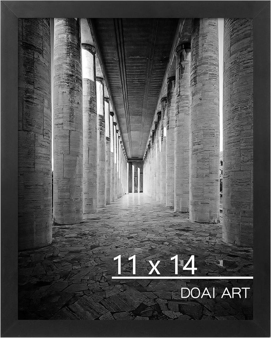 2 x DOAI ART 11x14 Certificate Frame,11 by 14 Picture Photo Diploma Document Degree Frames for Wall and Tabletop, Black
