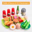 105Pcs Kids Kitchen Toy Accessories, Toddler Pretend BBQ Camping Cooking Playset, Play Pots, Pans, Utensils Cookware Toys, Play Food Set, Vegetables, Learning Gift for Girls Boys (Pink)