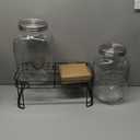 2 Gallon Glass Drink Dispensers For Parties,Beverage Dispensers With Stand And 100% Leakproof Stainless Steel Spigot.Glass Water Jug Dispenser,Lemonade Dispenser,Mason Jar.
