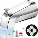 Claywie Universal Bathtub Tub Spout with Diverter, Fits 1/2" Slip-Fit Copper Pipe Connection, Pull Down Bathtub Faucet Spout Replacement, Easy Installation (Chrome)