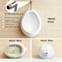 Modern Wall Mounted Urinals for Men,Complete Ceramic Urinal Kit,0.132GPF (19in-Large)