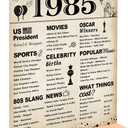 DARUNAXY 40th Birthday Party Decorations, Vintage Back in 1985 Poster Acrylic Sign with Stand 40 Year Old Party Supplies for Men& Women Vintage 1985 Table Decor 40th Anniversary Class Reunion Gifts