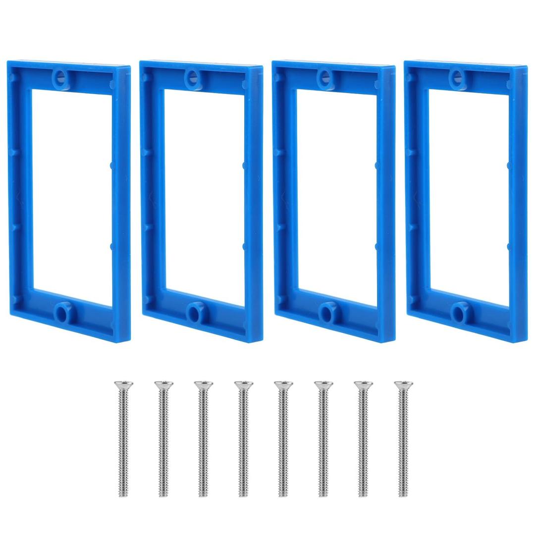 4pcs Electrical Box Extenders, 1/4" Receptacle Outlet Box Extenders Single Gang Extender with 8 Screws Outlet Extender for Electrical and Power Socket Switch (Thin Style)