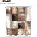 KOMLLEX Brown Shower Curtain for Bathroom 60Wx72H Inches, Rust Rustic Vintage Farmhouse Grey Abstract Shower Curtain Set, Modern Plaid Geometric Aesthetic Bathroom Decor Waterproof Polyester 12 Hooks