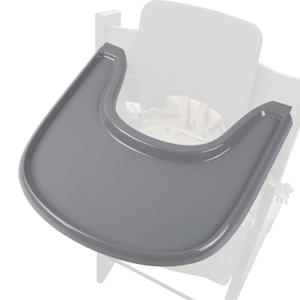 Baby High Chair Tray Compatible with Stokke Tripp Trapp Chair with Smooth Surface and Strong Suction Power - Made with Food-Safe Plastic (BPA BPS BPF Lead and Phthalate Free) - Grey