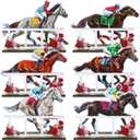 Geetery 12 Pcs Derby Day Horse Party Decorations Horse Racing Wooden Table Centerpieces Derby Day Tabletop Signs Tiered Tray Decor for Birthday Party Supplies