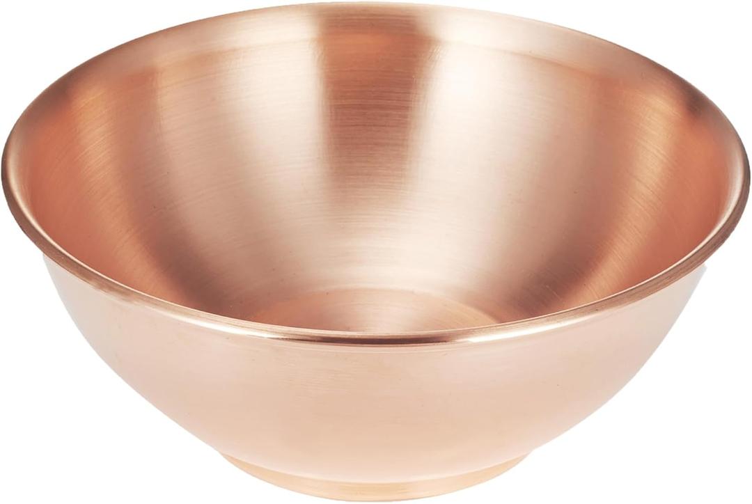 8''Pure Copper Bowl, 99.99% Copper Bowl for Kitchen, Coppers Mixing Bowls for Salad, Egg Beating, Pure Coppers Bowls for Family Friends