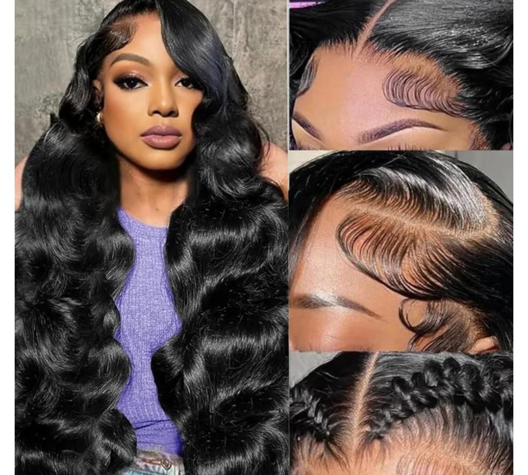 32 Inch 13x6 Body Wave Lace Front Wigs Human Hair Pre Plucked 200% Density HD Transparent Lace Frontal Wigs Human Hair With Baby Hair Natural for Women