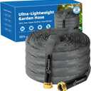 Non-Expanding Garden Hose 50FT, 2025 Upgraded Flat Hose, Lightweight Garden Hose Kink-Free, Burst-Resistant, Easy Use for Outdoor, RV, Lawns, Cleaning, Boat