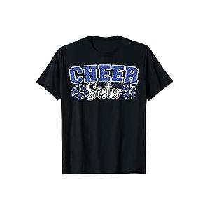 Cheer Sister My Favorite Cheerleader Calls Me Sisters T-Shirt (Black), Size 18" x 16"