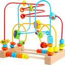 Timy First Bead Maze Roller Coaster Wooden Educational Circle Toy for Toddlers