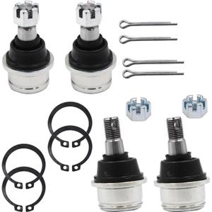 Ball Joint Kit Compatible with Rancher 350/420/400, Foreman 450/500, Rubicon 500, Rincon 650/680, Pioneer 500-1000  Replaces OEM 51375-HP5-601 & 51355-HN0-A01  Upper/Lower ATV Ball Joints