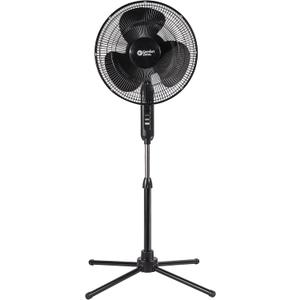 Comfort Zone Electric Oscillating Pedestal Fan, Stand Fan, 16 inch, 3 Speed, 90 Degree Oscillating Head, Adjustable Height and Tilt, Airflow 7.48 ft/sec, Ideal for Home, Bedroom & Office, CZST161BTEBK (Black)