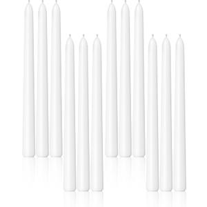 Viyffo Taper Candles 10 Inch  12 Pack White, Dripless, Unscented, Smokeless  8 Hour Burn  Tall Candlesticks for Wedding, Dinner, Holiday, Party, Home Decor