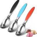 Metal Ice Cream Scoops Set3 Pack Heavy Duty Cast Zinc Ice Cream Spoons, Ergonomic Ice Cream Scoop with Non-slip TPR Handle for Gelato, SundaeCookie Dough ScopperDishwasher Safe Kitchen Gadgets