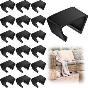 Blulu 16 Pieces Patio Furniture Clips Outdoor Furniture Sofa Clips 2.4 D x 1.4 W x 1.22 H Rattan Clamps Wicker Chair Fasteners, Connect The Sectional or Module Couch