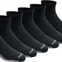Dickies Men's Dri-Tech Moisture Control Quarter Socks (6, 12, 18 Pairs), Black (6 Pairs), X-Large