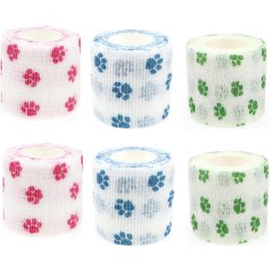 Cohesive Bandage Self Adherent Wrap Athletic Tape Breathable Vet Tape First Aid Tape for Dogs Cats Horses Birds & Wrist Healing Ankle Sprain Swelling White