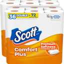 Scott ComfortPlus Toilet Paper, 36 Double Rolls, 231 Sheets per Roll, Septic-Safe, 1-Ply Toilet Tissue