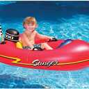 SWIMLINE Inflatable Swimming Pool Float Ride-On Mattress Lounger Raft – Fun Poolside Ride for Crew, Speedboat, Red, 49", 45"/25"/10"