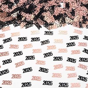 3 x Black and Rose Gold 2026 Confetti Graduation Table Centerpiece Grad Confetti for 2026 Graduation Party Decorations Supplies