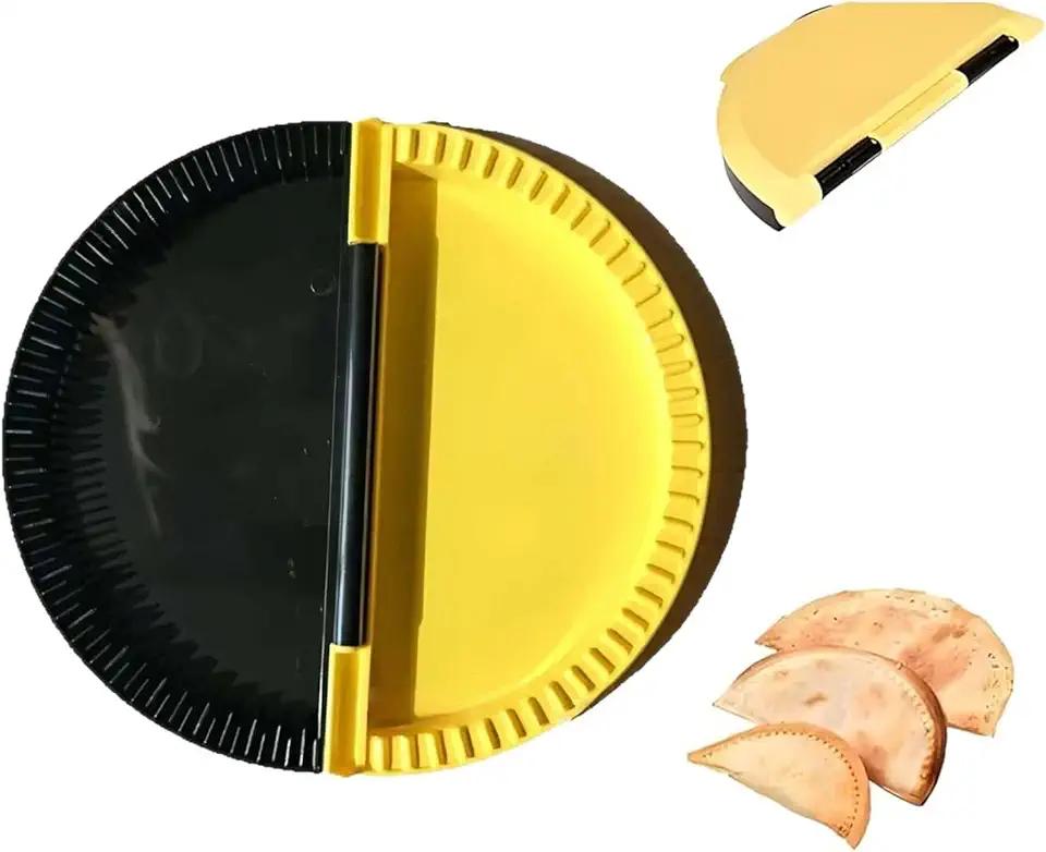 8 Inch BPA-Free Multifunctional Snack Sealer Tool – Tortilla Sealer, Taco Crimper, Quesadilla/Empanada/Samosa Maker, Burrito Press & Sandwich Sealer for DIY Snacks & Lunchboxes (Black Yellow) 2 Pack