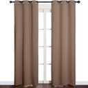 NICETOWN Window Draperies Blackout Curtain Panels, Window Treatment Thermal Insulated Solid Grommet Blackout Drapes for Bedroom (One Pair, 34 by 84 inches, Cappuccino)