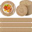 Kochorie Set of 120 Round Woven Placemats 13.8 Inches Bulrush Placemats Natural Hand-Woven Boho Rattan Placemat Wicker Table Mats Farmhouse Weave Place Mats for Home Dining
