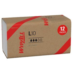 WypAll GeneralClean L10 Light Cleaning Towels (01770), Banded Dairy Wiper, Limited Use, White 16 Pcs Of 200 Sheets
