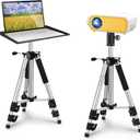 SKERELL Projector Stand Tripod Adjustable: Universal Laptop Standing Height from 17" to 48" with Tray Ball Head Carry Bag for Computer Camera (Silver)