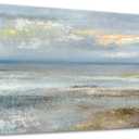 Abstract Wall Art Large Canvas Pictures Modern Blue Ocean Artwork on Canvas Prints Wall Decoration for Living Room Bedroom Bathroom Kitchen Office Home Wall Decor Framed Ready to Hang 24" x 48"