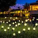 iFalarila 8 Modes Firefly Garden Lights Solar Outdoor - Waterproof Fairy Lights with 1200mAH Solar Panels - LED Swaying Crystal Globe for Yard Decorations, Christmas, Pathway, Patio - 4 Pack
