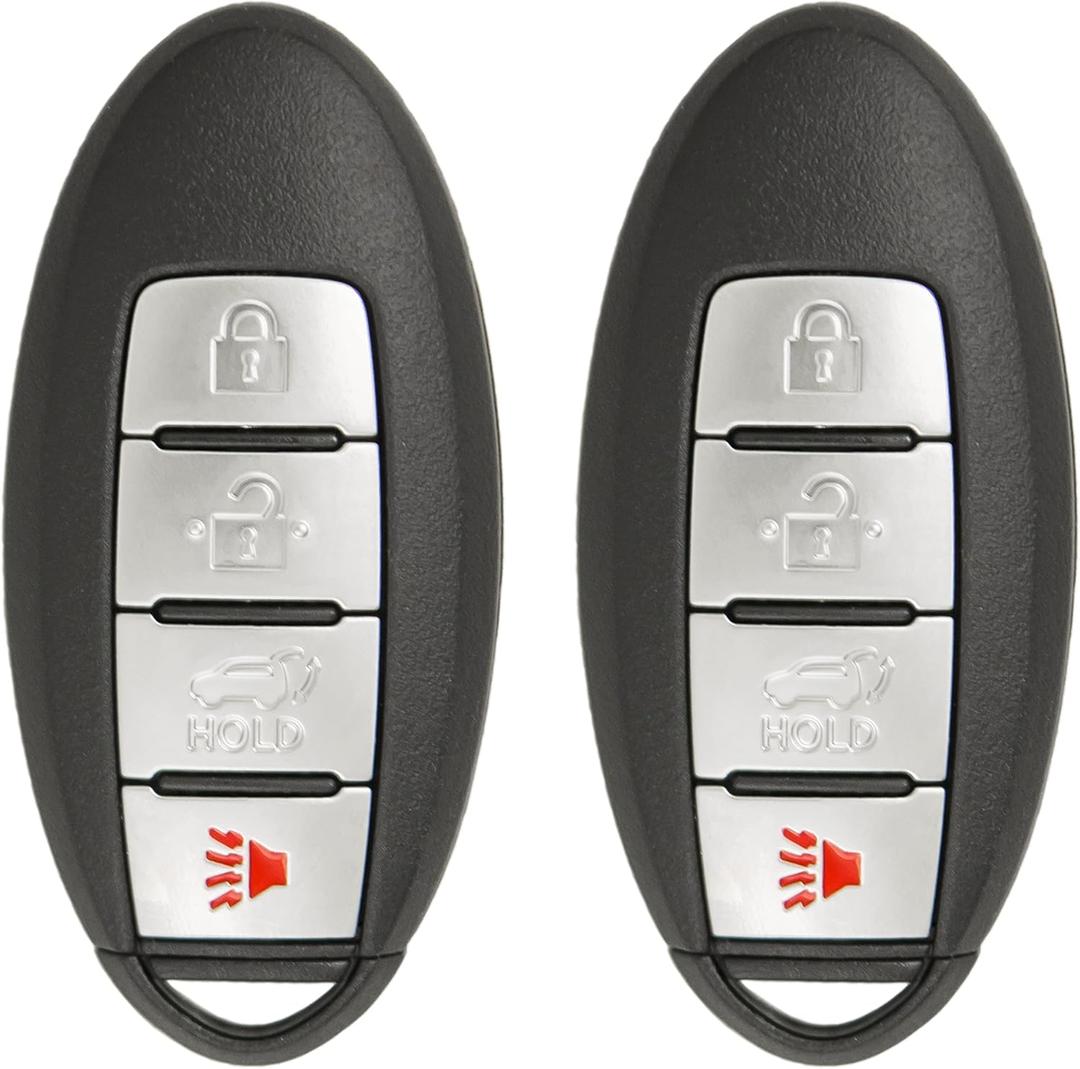 Keyless2Go Replacement for 4 Button Proximity Smart Key Nissan Infiniti KR5S180144106 S180144106 285E3-4CB6C - 2 Pack