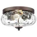 Darkaway Ceiling Light Fixtures Flush Mount Indoor Outdoor Ceiling Light with Water Ripple Glass Shade for Hallway Kitchen Bedroom Porch Living Room Bronze Finish 11"