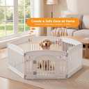 NEWBULIG Dog Playpen 6-Panel, 24IN Puppy Playpen, Stable Dog Play Pen Indoors/Outdoor with Secure Locking Door, Plastic Pet Fence for Small & Medium Dogs