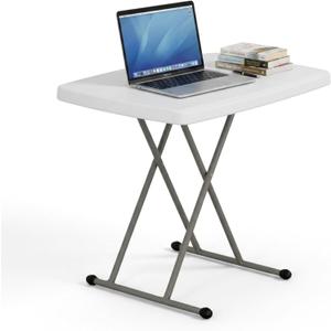 30 Inch Folding Table, 5-Level Height Adjustable TV Tray for Small Spaces, HDPE Tabletop Small Folding Table Portable for Laptop, Dining, Camping, 200 lbs Weight Capacity, No Assembly