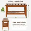30" Premium Solid Teak Shower Bench with Storage Shelf - 450 lbs Capacity, Waterproof & Non-Slip Seat for Bathroom, Poolside, Spa