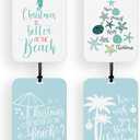 4 Pcs Christmas Car Air Freshener Beach Christmas Car Accessories for Mirror Bathroom Dorm Coastal Tropical Xmas Air Fresheners Cars Gifts for Women Men