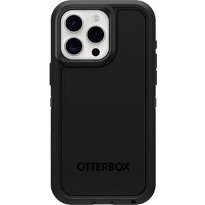 OtterBox iPhone 15 Pro MAX (Only) Defender Series XT Case - Black, screenless, Rugged, Snaps to MagSafe, Lanyard Attachment
